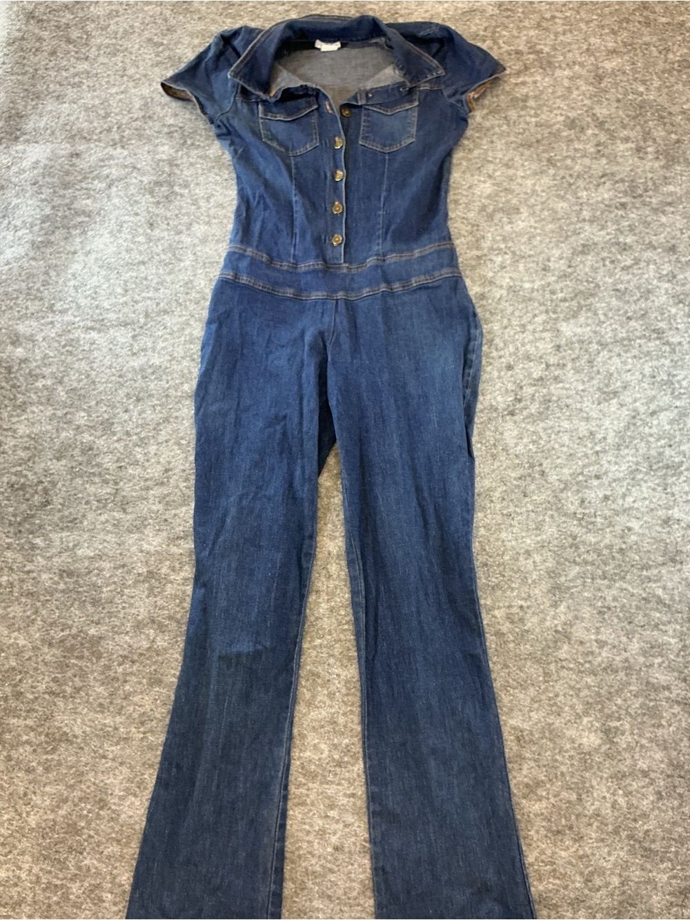 Charlotte Russe Dark Blue Denim Overalls Jumpsuit Size S